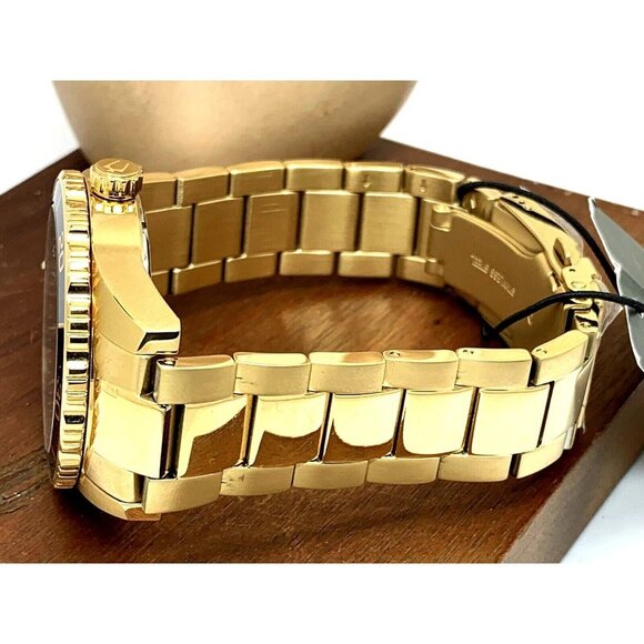 Bulova Men's Watch 98B375 Quartz Black Dial Date Gold Stainless Steel 43… - Picture 10 of 13